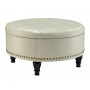 Office Star BP-AUOT32-B28 Augusta Storage Ottoman in Crea Eco Leather