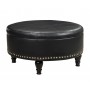Office Star BP-AUOT32-B3 Augusta Storage Ottoman in Black Eco Leather