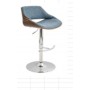 LumiSource BS-FBZZ WL+BU Fabrizzi Barstool with Swivel in Walnut Blue