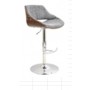 LumiSource BS-FBZZ WL+GY Fabrizzi Barstool with Swivel in Walnut Grey