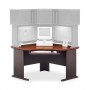 Bush Industries Corner Desk,47-1/4"x47-1/4"x29-7/8",Hansen Cherry/Galaxy BSHWC90466A