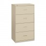 Basyx Lateral File, 4-Drawer, 36"x19-1/4"x53-1/4", Putty BSX484LL