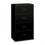 Basyx Lateral File, 4-Drawer, 36"x19-1/4"x53-1/4", Black BSX484LP