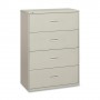 Basyx Lateral File, 4-Drawer, 36"x19-1/4"x53-1/4", Lt. Grey BSX484LQ