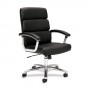 Basyx Work Chair Height Adjust 24-3/4" x 24" x 39-43-1/2" Leather/Black BSXVL103SB11