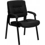 Flash Furniture BT-1404-GG Black Leather Guest / Reception Chair with Black Frame Finish Just like Lorell LLR60122