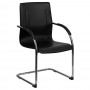 Flash Furniture Black Vinyl Side Chair with Chrome Sled Base BT-509-BK-GG