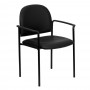 Flash Furniture Black Vinyl Stacking Chair with Arms BT-516-1-VINYL-GG