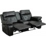 Flash Furniture BT-70530-2-BK-GG Real Comfort Series 2-Seat Reclining Black Leather Theater Seating Unit with Straight Cup Holders