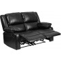 Flash Furniture BT-70597-LS-GG Harmony Leather Loveseat with Two Built-In Recliners Sofa Set in Black