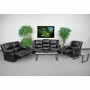 Flash Furniture BT-70597-RLS-SET-GG Harmony Leather Reclining Sofa Set in Black