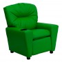 Flash Furniture Contemporary Kids' Green-Vinyl-PU Recliner with Cup Holder BT-7950-KID-GRN-GG