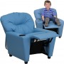 Flash Furniture Contemporary Light Blue Vinyl Kids Recliner with Cup Holder BT-7950-KID-LTBLUE-GG