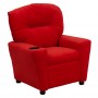 Flash Furniture Contemporary Kids' Red Microfiber Recliner with Cup Holder BT-7950-KID-MIC-RED-GG