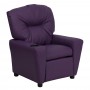 Flash Furniture Contemporary Kids' Purple-Vinyl-PU Recliner with Cup Holder BT-7950-KID-PUR-GG