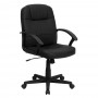 Flash Furniture Mid-Back Black Leather Executive Swivel Office Chair BT-8075-BK-GG