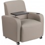 Flash Furniture BT-8217-GV-CS-GG Gray Leather Guest Chair with Tablet Arm
