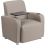 Flash Furniture BT-8217-GV-GG Gray Leather Guest Chair with Tablet Arm