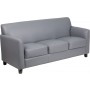 Flash Furniture BT-827-3-GY-GG Hercules Diplomat Series Leather Sofa in Grey