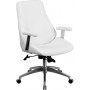 Flash Furniture BT-90068M-WH-GG Mid-Back White Leather Executive Swivel Office Chair