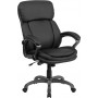 Flash Furniture BT-90272H-GG High Back Black Leather Executive Swivel Office Chair with Lumbar Support Knob