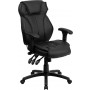 Flash Furniture High Back Black Leather Executive Office Chair with Triple Paddle Control BT-9835H-GG