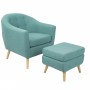 LumiSource C2-AH-RKWL TL Rockwell Chair with Ottoman in Teal