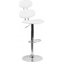 Flash Furniture CH-112280-WH-GG Contemporary White Vinyl Adjustable Height Barstool