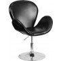 Flash Furniture CH-112420-BK-GG HERCULES Trestron Series Black Leather Reception Chair with Adjustable Height Seat