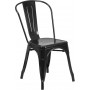 Flash Furniture CH-31230-BK-GG Black Metal Indoor-Outdoor Stackable Chair