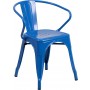 Flash Furniture CH-31270-BL-GG Blue Metal Indoor-Outdoor Chair with Arms