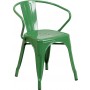 Flash Furniture CH-31270-GN-GG Green Metal Indoor-Outdoor Chair with Arms