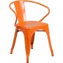 Flash Furniture CH-31270-OR-GG Orange Metal Indoor-Outdoor Chair with Arms