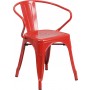 Flash Furniture CH-31270-RED-GG Red Metal Indoor-Outdoor Chair with Arms