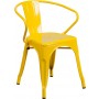 Flash Furniture CH-31270-YL-GG Yellow Metal Indoor-Outdoor Chair with Arms