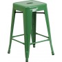Flash Furniture CH-31320-24-GN-GG Backless Metal Barstool in Green