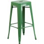 Flash Furniture CH-31320-30-GN-GG Backless Metal Barstool in Green
