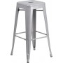 Flash Furniture CH-31320-30-SIL-GG 30-inch Backless Silver Metal Bar Stool in Silver