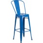 Flash Furniture CH-31320-30GB-BL-GG Metal Bar Stool in Blue