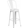Flash Furniture CH-31320-30GB-WH-GG Metal Bar Stool in White