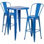 Flash Furniture CH-31330B-2-30GB-BL-GG Metal Bar Table Set in Blue