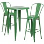 Flash Furniture CH-31330B-2-30GB-GN-GG Metal Bar Table Set in Green