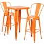 Flash Furniture CH-31330B-2-30GB-OR-GG Metal Bar Table Set in Orange