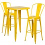 Flash Furniture CH-31330B-2-30GB-YL-GG Metal Bar Table Set in Yellow