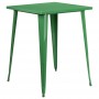 Flash Furniture CH-51040-40-GN-GG 31.5" Square Bar Height Green Metal Indoor-Outdoor Table