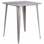 Flash Furniture CH-51040-40-SIL-GG 31.5" Square Bar Height Silver Metal Indoor-Outdoor Table