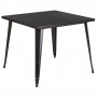 Flash Furniture CH-51050-29-BQ-GG 35.5" Square Black-Antique Gold Metal Indoor-Outdoor Table