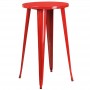 Flash Furniture CH-51080-40-RED-GG 24'' Round Metal Indoor-Outdoor Bar Height Table in Red