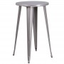 Flash Furniture CH-51080-40-SIL-GG 24'' Round Metal Indoor-Outdoor Bar Height Table in Silver