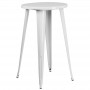 Flash Furniture CH-51080-40-WH-GG 24'' Round Metal Indoor-Outdoor Bar Height Table in White